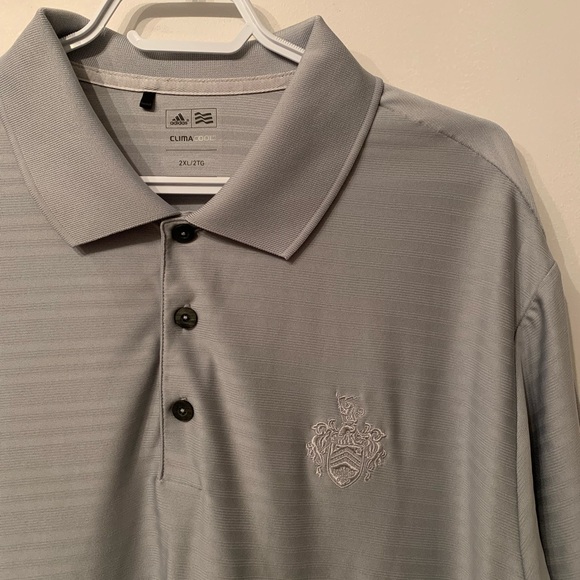 Adidas Trump International Golf Links Scotland Climacool Golf Polo Shirt Grey XL - Picture 2 of 12